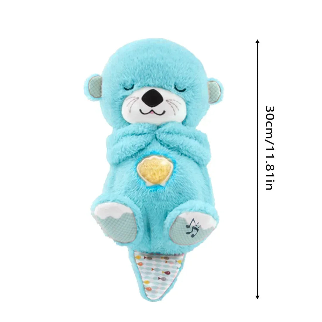 Bentinho™ - Urso de Pelúcia Calmante que Respira Azul