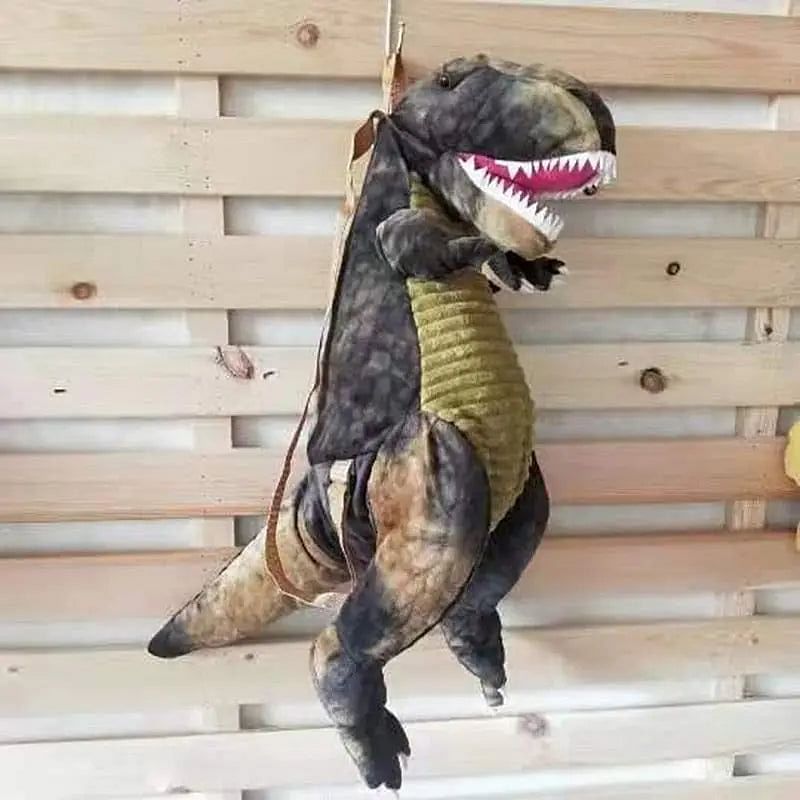 Mochila de Pelúcia Dinodac Rex - Marrom