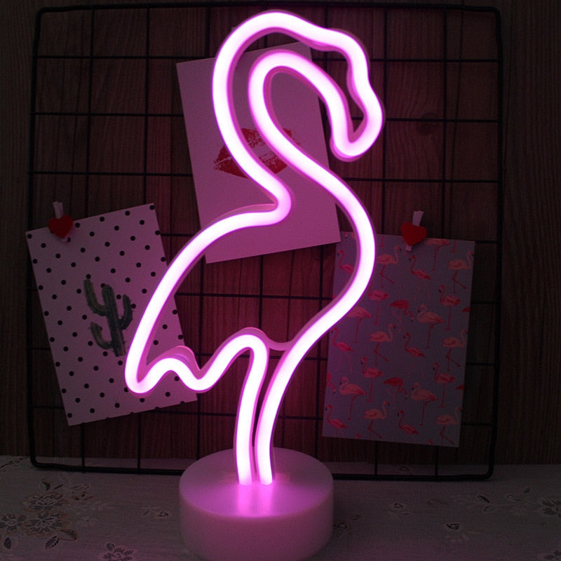 Figuras de néon tridimensional - Vigor Flamingo