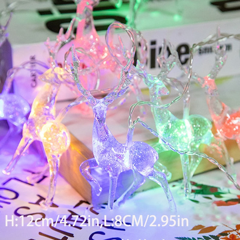 Cervos de LED - Decoração Natal Colorido 12CM 1.5m 10 leds