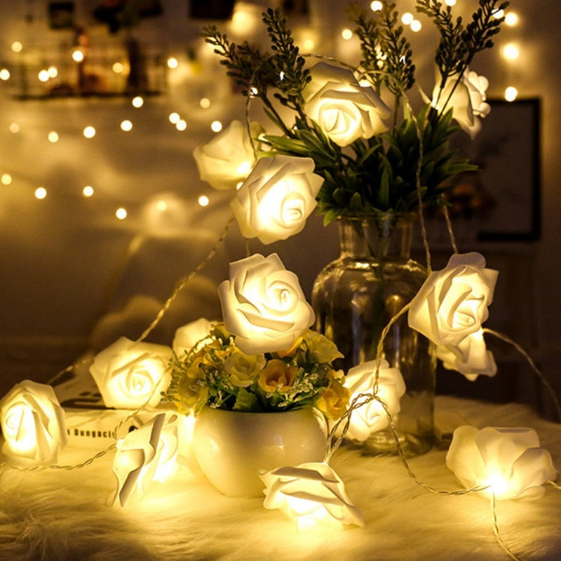 LED Rosas Esmeralda Branco Quente