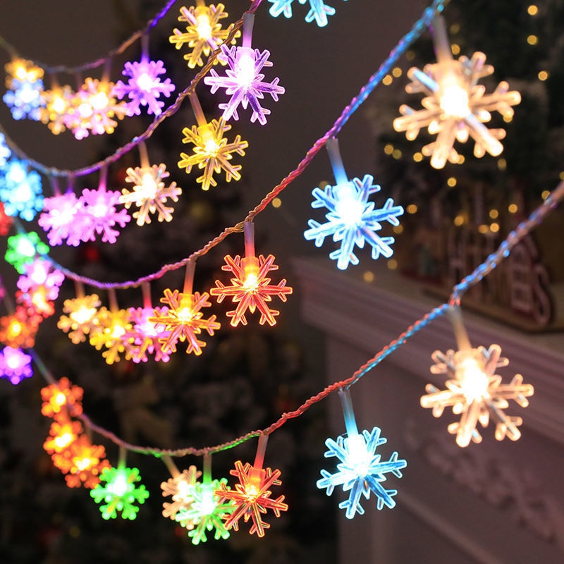Flocos de Neve LED Decoração de Natal Floco Neve Colorido
